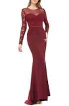 Women's Js Collections Lace Gown - Red