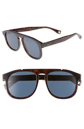 Men's Fendi 54mm Sunglasses - Dark Havana