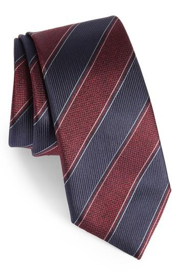 Men's Canali Repp Stripe Silk Tie, Size - Red