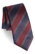 Men's Canali Repp Stripe Silk Tie, Size - Red