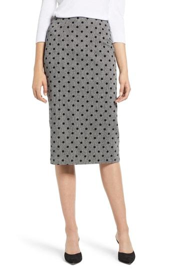 Women's Halogen Dot Pencil Skirt - Grey