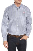 Men's Cutter & Buck New York Giants - Gilman Regular Fit Plaid Sport Shirt - Blue
