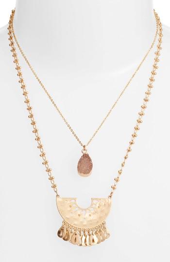 Women's Treasure & Bond Layered Drusy Pendant Necklace