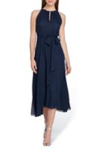 Women's Tahari Swiss Dot Midi Dress - Blue