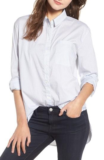 Women's Treasure & Bond Oversize Check Shirt, Size - White
