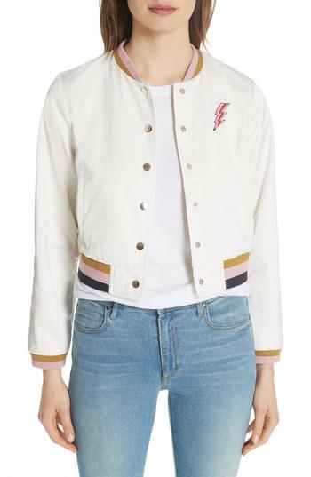 Women's Ted Baker London Colour By Numbers Bomber Jacket - Ivory