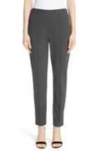Women's St. John Collection Pinstripe Double Face Jersey Pants, Size X-petite - Grey