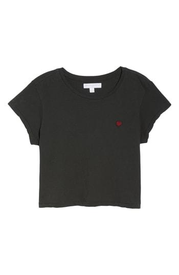 Women's Spiritual Gangster Give Love Crop Cotton Blend Tee - Black