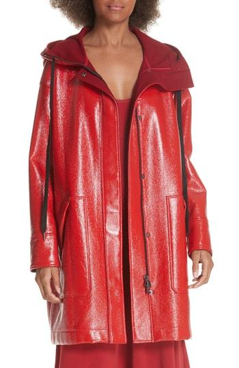 Women's Elizabeth And James Varick Hooded Raincoat - Red