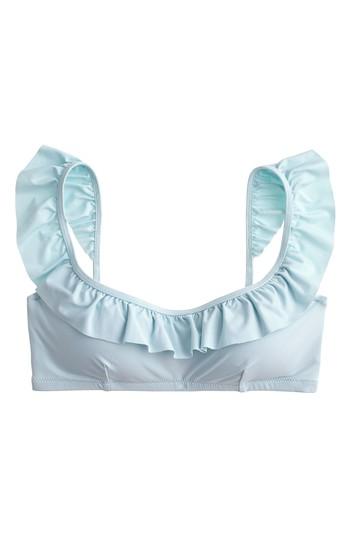 Women's J.crew Ruffle Bikini Top - Blue