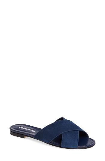 Women's Manolo Blahnik Otawi Slide Sandal Us / 35eu - Blue