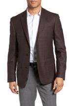 Men's Nordstrom Men's Shop Trim Fit Check Wool Sport Coat R - Burgundy