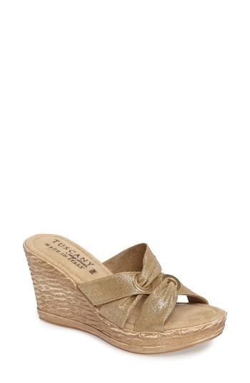 Women's Tuscany By Easy Street Solaro Platform Wedge Sandal M - Metallic