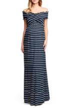 Women's Maternal America Crisscross Off The Shoulder Maxi Maternity Dress - Black