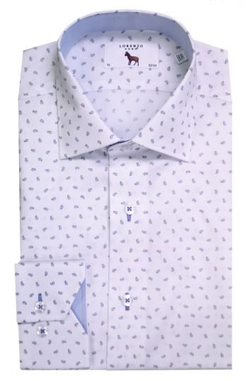 Men's Lorenzo Uomo Trim Fit Paisley Dress Shirt - 32 - Blue