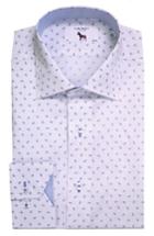 Men's Lorenzo Uomo Trim Fit Paisley Dress Shirt - 32 - Blue