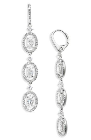 Women's Nadri Oval Halo Drop Earrings