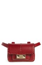 Valentino Garavani Mini Ziggystud Leather Convertible Crossbody/belt Bag - Red