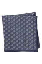 Men's Ted Baker London Dot Silk Pocket Square, Size - Blue