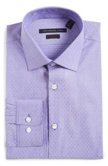 Men's John Varvatos Star Usa Soho Slim Fit Stretch Stripe Dress Shirt R - Purple