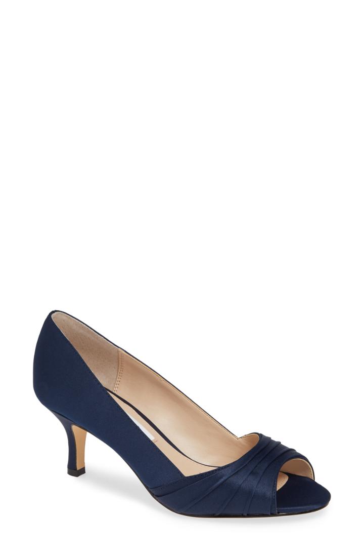 Women's Nina Chezare Peep Toe Pump .5 W - Blue