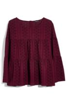 Women's Madewell Tiered Button Back Eyelet Top, Size - Red