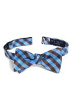 Men's Ted Baker London Check Silk Bow Tie, Size - Blue