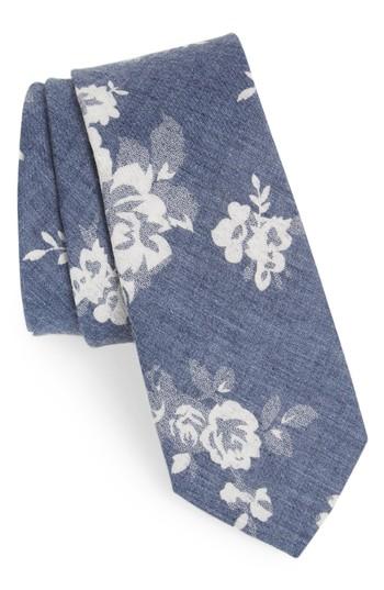 Men's Nordstrom Men's Shop Jerome Floral Cotton Tie, Size - Blue