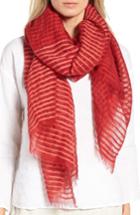 Women's Eileen Fisher Stripe Organic Cotton & Linen Scarf