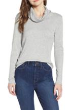 Women's Treasure & Bond Ribbed Cowl Neck Sweater - Grey