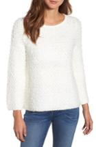 Petite Women's Caslon Loop Stitch Crewneck Sweater, Size P - Ivory