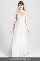 Women's Watters 'jacinda' Embellished Silk Charmeuse Dress, Size In Store Only - White