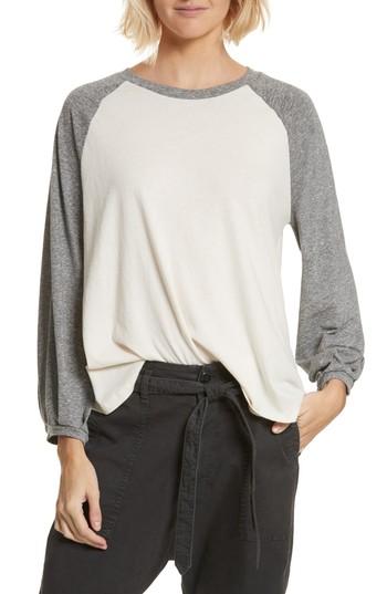 Women's The Great. The Blouson Baseball Tee - White