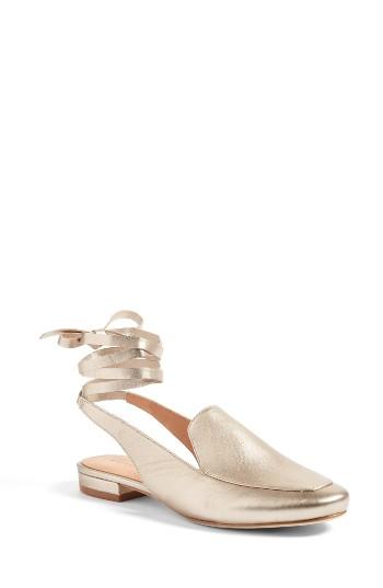 Women's Sigerson Morrison Bena Ankle Strap Loafer M - Metallic