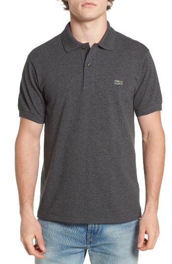 Men's Lacoste 'chine' Pique Polo (m) - Grey