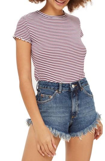 Women's Topshop Kiri Cutoff Denim Shorts Us (fits Like 0-2) - Blue