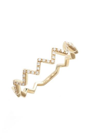 Women's Ef Collection Zigzag Diamond Stack Ring