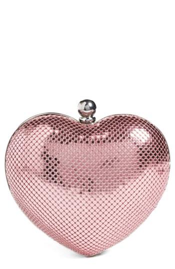 Whiting & Davis 'charity Heart' Minaudiere - Pink