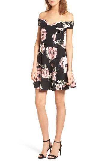 Women's Love, Nickie Lew Off The Shoulder Fit & Flare Dress - Black