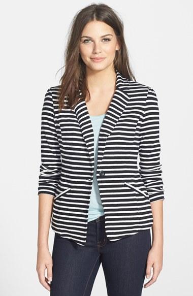 Petite Women's Caslon Knit One-button Blazer - Black