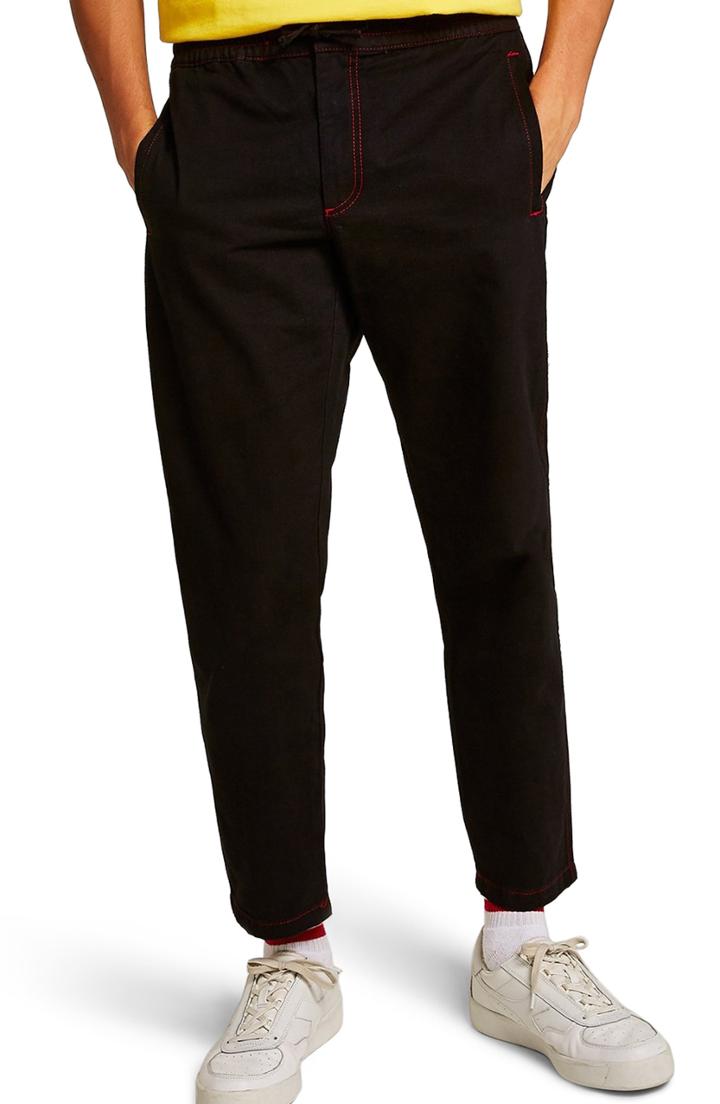 Men's Topman Tapered Fit Jogger Pants 32 - Black