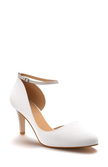 Women's Shoes Of Prey Half D'orsay Ankle Strap Pump .5 B - White