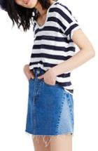 Women's Madewell Pieced Denim A-line Miniskirt - Blue