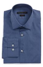 Men's John Varvatos Star Usa Slim Fit Stretch Dot Dress Shirt R - Blue
