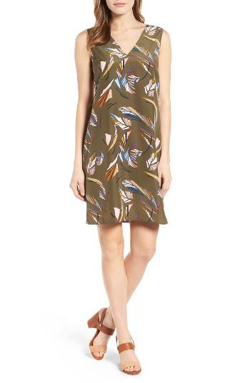 Women's Halogen V-neck Shift Dress - Green