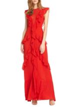 Women's Ml Monique Lhuillier Asymmetrical Ruffle Gown - Red