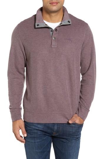 Men's Tommy Bahama Cold Springs Snap Mock Neck Sweater, Size - Purple