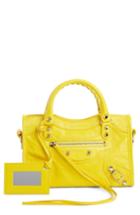 Balenciaga Classic Mini City Leather Tote - Yellow