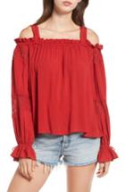 Women's Band Of Gypsies Cold Shoulder Top - Red