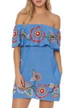 Women's Red Carter Adelaid Off The Shoulder Cover-up Dress - Blue